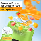 Portable Blender Make Shakes and Smoothies - USB Rechargeable Personal Size Mini Blender Freshly Squeezed, 380Ml BPA Free Travel Cup in Picnic/Office/Gym