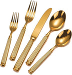 20-Piece Heavy Duty Gold Silverware Set for 4, 18/10 Stainless Steel Flatware Gold, Extra Thick Heavy Weight, Ideal for Wedding Gift