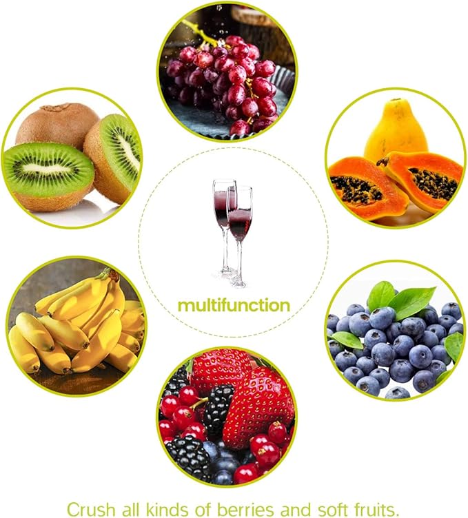 SQUEEZE master Grape Berry Wine Fruit Manual Crusher Grinder -7 Litre Large Stainless Steel- for Manual Cider Juicer Grinder & Fruit Scatter,Berry Wine Sauce