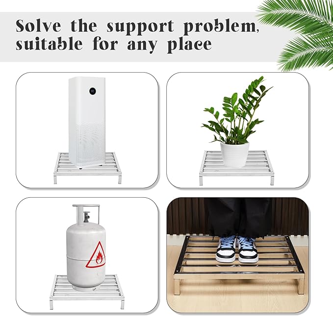 2 Pack Dunnage Rack 23. 6" Long x 23. 6 Wide, 3. 9" Height Stainless Steel Dunnage Rack 1000+ Pound Capacity Storage Commercial Food Service Storage in Restaurant Kitchens Shop(Detachable)