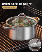 Cook N Home 16 Quart Stockpot with Lid, Stainless Steel