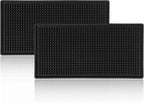 Black Bar Mats Set of 2 (12x6 Inches) | Drying, Durable and Stylish Spill Mats for Bars, Restaurants, Coffee Shops, Bar Mats for Countertop and Table Top, Non-Slip & Non-Toxic Mats