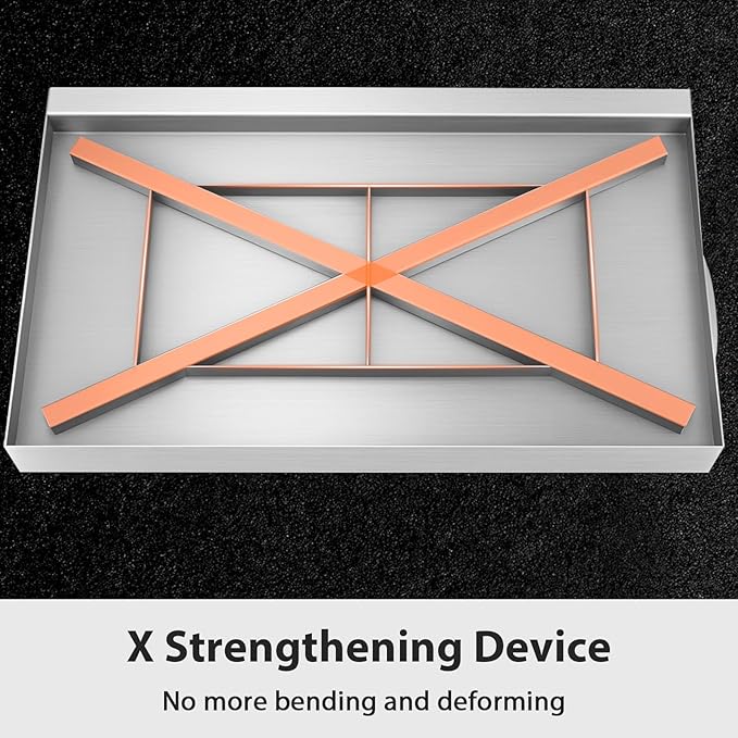 Utheer 25" x 16" Ceramic Nonstick Stainless Steel Griddle for Gas Grill, Charcoal, Large Stove Top Griddle, Non-Toxic, PFAS/PFOA/PTFE Free, Oven Up to 500°F, for BBQ, Camping & Kitchen, Black