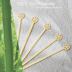 TreeMVI- 200PCS Disposable Coffee Stirrers 7IN Bamboo Coffee Stir Sticks with Round Ends for Mixing Drink,Cocktails,Milk Tea