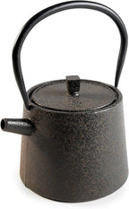 IBILI 40 Oz Nara Oriental Cast Iron Teapot | Made in Spain | Stainless Steel Infuser, Enameled Interior, Stovetop & Induction Compatible, Japanese Kettle for Loose Leaf Tea, Tetsubin Design, Black