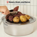 Stainless Steel Vegetables & Fruits Wash Strainer Colander, Perforated Tray, Mini Drying Rack for Dishes, Fitting Lid for Washing-up Bowl (300 x 320 x 16mm / 11.81 x 12.60 x 0.63inches)