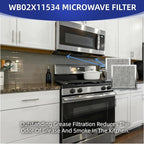 WB02X11534 Filter Replacement For G.E Microwave Oven Aluminum Grease Filter 6-3/8 x 6-3/4 x 3/32 In 2-Pack