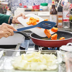 Silicone Kitchen Cooking Utensils Set: MOACC Heat Resistant 13inch Long Kitchen Gadgets, BPA Free Non Stick Rubber Cook Accessories For Food Prep, Frying, Serving, Basting (Dark Blue)