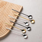 6.7 Inches Coffee Spoons, 18/8 Stainless Steel Espresso Spoons, 6 PCS Vogue Mini Tea Spoons, Cappuccino Stirring Spoons, Small Spoons for Dessert, Ice Cream, Frosted Handle,Sweejar(Gold)