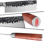 6.5 Inch Nakiri Knife, Asian Usuba Knife, Stainless Steel With Hand-forged, Brazilian Rosewood Handle and Gift Box for Family & Restaurant