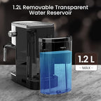 Espresso Machine 20 Bar, Professional Stainless Steel Coffee Maker with LCD Display, Steam Wand, 45oz Removable Water Tank, for Espresso, Cappuccino, Latte at Home or Office, Black