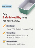 LeGourmet Nonstick Bread Loaf Pan 9 X 5 Inch, Ceramic Coating, Non-Toxic, Rust Resistant Aluminized Steel, Perfect 1 lb Baking Dish for Meatloaf, Pound Cake & Brownie (Rosemary)