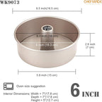 CHEFMADE Angel Food Cake Pan, 6-Inch with Removable Loose Bottom Non-Stick Chiffon Tube Pan for Oven and Instant Pot Baking (Champagne Gold)
