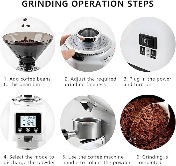 Electric Coffee Grinder, Low Noise Flat Burr Grinder Coffee 19 Settings & Digital Timer Display,Commercial Espresso Coffee Grinders,with 500/1500ML Large Capacity 500ml-Black