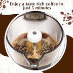 Electric Espresso Maker Transparent Coffee Maker Electric Moka Pot Portable Aluminum Espresso Machine Italian Moka Pot with Detachable Base, Coffee Gift for Women Men Home Travel(Black,6 Cup)