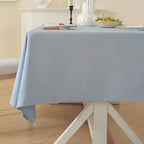 Laolitou Table Cloth Rectangle Linen Waterproof Textured Light Blue Tablecloth, Washable Wrinkle Free Spill Proof Fabric Tablecloths for Dining Table Farmhouse Kitchen Holiday, 60x120 Inch