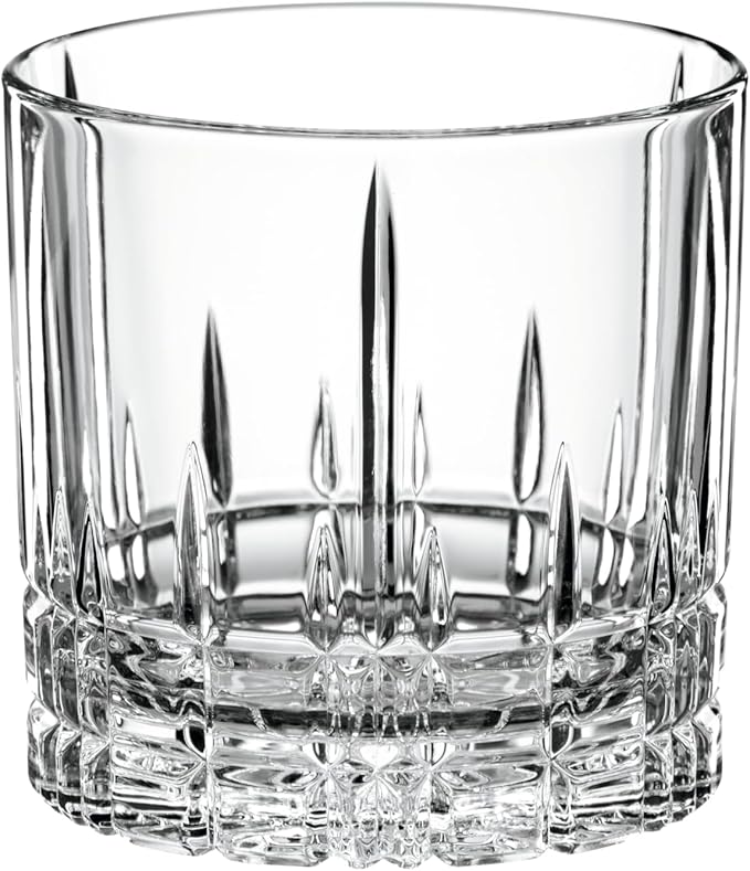 Spiegelau Perfect Serve Single Old Fashioned Glass Set of 4 - Lowball Cocktail Glasses, European-Made Crystal, Dishwasher Safe, Professional Quality Cocktail Glass Gift Set - 9.5 oz