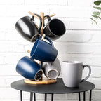 AmorArc 12oz Coffee Mugs Set of 6, Large Ceramic Coffee Mugs for Man, Woman, Dad, Mom, Modern Coffee Mugs Set with handle for Tea/Latte/Cappuccino/Milk/Cocoa. Dishwasher&Microwave Safe, Multi