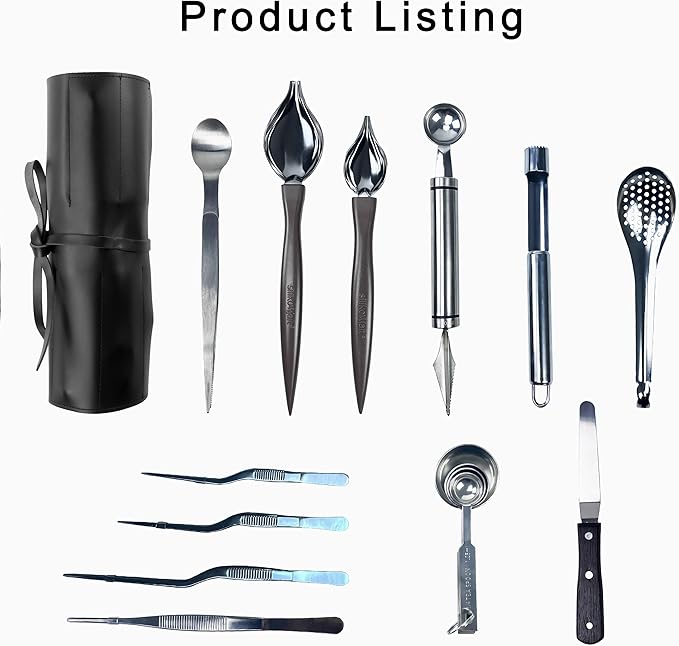 DUEBEL All-in-One Culinary Plating Set, 12 Piece Professional Chef Plating Kit for Home Cooks and Beginners' Perfect Plating (12 Piece)