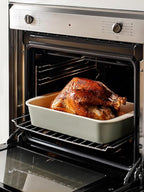 LE TAUCI Deep Casserole Dishes for Oven, 13.7”x9.6” Ceramic Baking Dish Set with Roasting Racks, Large Lasagna Pans with Handles, Rectangular Bakeware as Gift for Mom, Oatmeal Greige (4.6QT/3.0QT/1.6QT), Set of 3