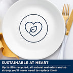 Corelle Vitrelle 4-Pieces 10.25" Glass Dinner Plates Chip & Crack Resistant Glass Dinnerware Set Plates, Winter Frost White