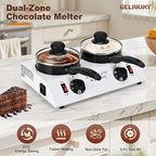 2026 Upgrade Chocolate Melting Machine,2x1L Chocolate Melting Pot with Candy Dipping Tools,Electric Chocolate Tempering Machine for Chocolate,Candy,Butter Making Warming Coffee Milk Wine(80W, 110V)