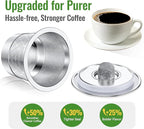 CAPMESSO Reusable K Cups for Keurig 1.0: Stainless Steel Reusable Coffee Pods - Dual-Mesh Refillable Coffee Filter for Richer Coffee NO Grit - for Keurig Coffee Maker K-Express K-Elite K-Mini (1 Pack)