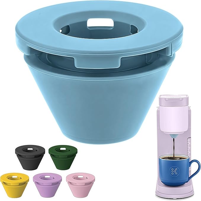 Silicone Anti-Leak Coffee Spout for Keurig K-Mini & Express - Splash-Proof Accessory, No Mess Drip-Free Design, Easy to Clean & Reusable (Fits K-Mini Series)(blue)