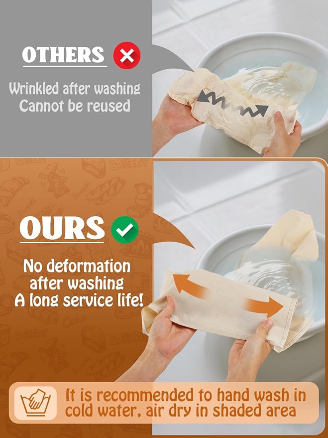 Thick Tea Towels for Baking Sourdough - 28x28in 100% Cotton Wrinkle-resistant Bread Basket Flour Sack Towels, Proofing Cloth Cover for Dough Raising, Bread Making, Bakers Gift Accessories, 3pcs