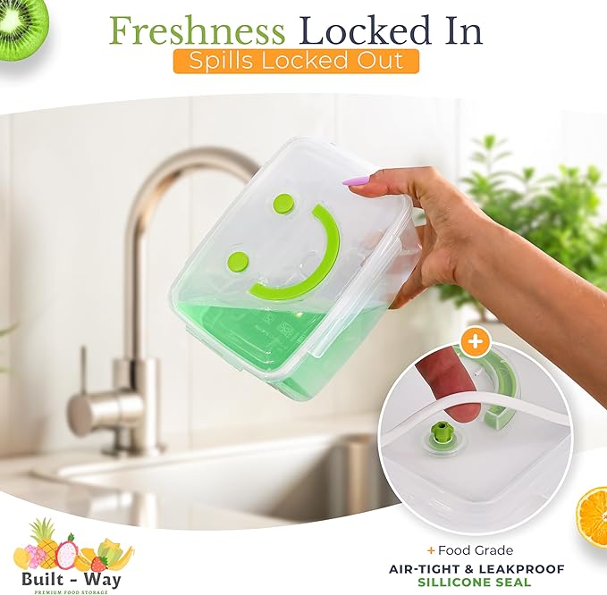 Fruit Storage Containers for Fridge - Keep Fruit & Veggie Fresh Longer - Rinse & Store Produce with Strainer - Berry/Vegetable Stackable Organizer - BPA-Free, Dishwasher Safe