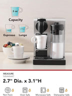 LE TAUCI 5 oz Espresso Mugs, Ceramic Small Stackable Coffee Cups, Designed for Double Shots of Espresso, Lungo and Tea, Perfect for Coffee Machine and Maker, Set of 4, White