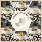 Beige Wheat Straw Bowls for Cereal and Salad,Alternative Plastic Bowls Set of 6,40oz Unbreakable Soup Bowls suitable for Kitchen,Party,Camping and R.V.