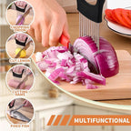 2PCs Stainless Steel Onion Slicer Holder, Onion Cutter Holder for Slicing of Onions,Tomatoes,Avocados,Eggs and Other Vegetables,KItchen Utensils (Green & Black)