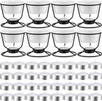 40 Pcs Ceramic Butter Warmers for Seafood Set 4.7oz 8 Pcs Butter Warmer with 32 Tealight Candles for Chocolate Cheese Fondue Melting, Dishwasher Safe, Microwave Safe, Oven, White