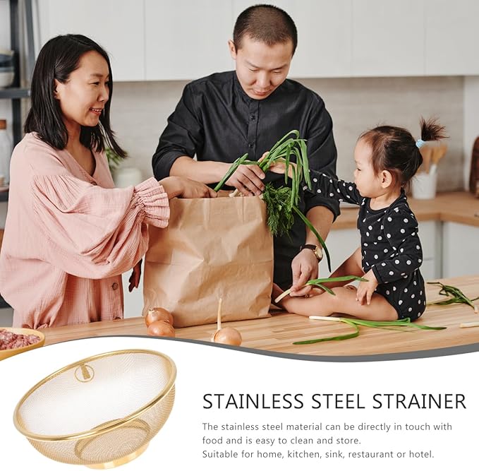 Yardwe Stainless Steel Oil Filter Slag Separator - 7.87 Inch Fine Mesh Strainer for Cooking Draining Pasta Washing Vegetables and Food Preparation