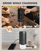 First Grind-While-Charging Rechargeable Coffee Grinder, 1.7X Faster Grinding with 38 External Adjustable Settings, Conical Ceramic Burrs & 2000mAh Battery, Portable for Travel, Camping, etc.
