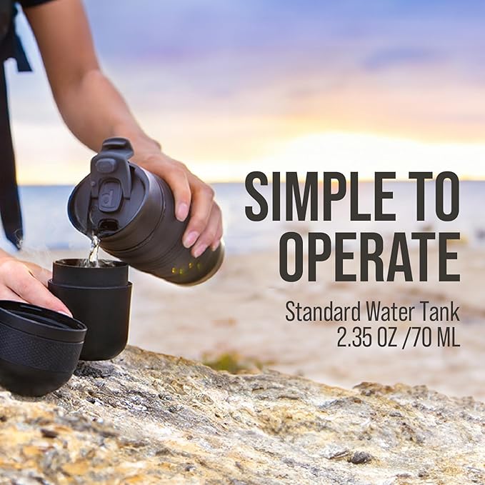 WACACO Minipresso GR, Portable Espresso Machine, Compatible Ground Coffee, Hand Coffee Make, Travel Gadgets, Manually Operated, Perfect for Camping