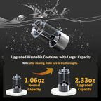 Electric Salt and Pepper Grinder Set Rechargeable, Auto One-handed Operation Pepper Mill with LED Light, EXT. Coarseness Adjustment, 2-Speed Control, Stainless Steel Salt Shakers (2 Pack)