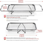 Extendable Dish Rack with Feet, Vegetable Colander Basket, Stainless Steel Dish or Silverware Drying Rack, Ultimate Kitchen Organizer over the Sink (12.40 x 5.12 x 2.36 Inches)