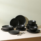 Stone Lain Rio 12-Piece Dinnerware Set Stoneware, Black