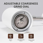TIMEMORE Manual Coffee Grinder CNC Stainless Steel Burr Coffee Grinder with Capacity 20g Chestnut C3S Internal External Adjustable Setting, Double Bearing Positioning for Travel Camping, Home White