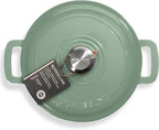 Signature Enameled Cast Iron Dutch Oven, Non-Stick Serving Pot with Tight Fitting Lid for Perfect Roasting, Baking, Sauteing, and Bread Making | 10Q (9.5L) - Sage