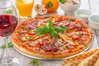 TeamFar Pizza Pan, 13.4 inch Stainless Steel Pizza Pan Set Large Pizza Oven Pans Tray for Baking Serving, Healthy & Heavy Duty, Dishwasher Safe & Easy Clean - 4 Piece