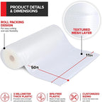 11" x 50' Vacuum Seal Bags Rolls (2 Pack), Vacuum Seal Bags for Food Saver, Freezer, Microwave, and Boil Safe Vacuum Sealer Bags Rolls