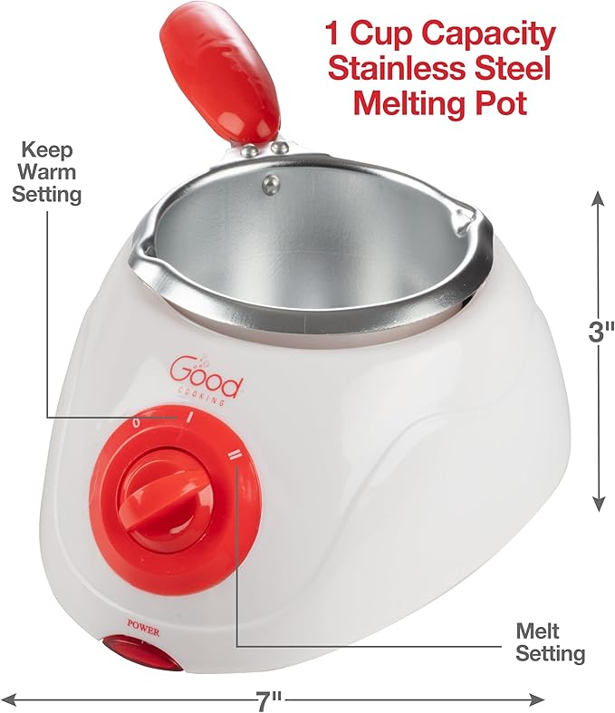 Electric Chocolate Melting Pot Set- XMAS Candy Bar Making or Fondue Fountain Kit w/ 30 Bonus Accessories-Dip, Drizzle & Decorate Strawberries, Marshmallows, Snacks- Holiday Party Appetizers Desserts