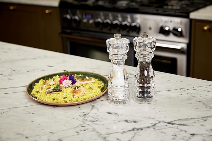Cole & Mason London Refillable Spice Mill - Kitchen & Home Accessory - Table Salt Grinder - Salt Mill with Ceramic Mechanism - 7", Acrylic