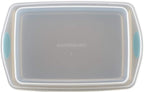 Rachael Ray Cucina Nonstick Baking Pan / Cake Pan With Lid and Grips, Rectangle - 9 Inch x 13 Inch, Brown