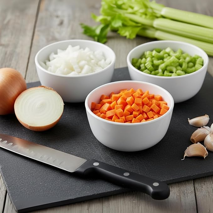 TP 10 Ounce Bowl Set of 6, 4.5" Melamine Small Bowls for Appetizer Snacks Ice Cream Dipping Sauce Side Dish, Unbreakbale and Lightweight, White