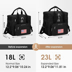Maelstrom Tactical Lunch Box for Men, 23L Insulated Lunch Bag, Expandable Double Deck Cooler Bag, Lightweight Leakproof Tote Bag With Side Tissue Pocket, Suit For Men and Women, Black