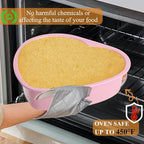 7 & 4 Inch Heart Shaped Cake Pans Set of 6, Pink Carbon Steel Baking Pans Set, Nonstick Heart Cake Mold for Baking, Small Cake Pans, Bakeware Sets for Valentine's Day Wedding